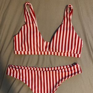 Zaful Red and White Bikini set